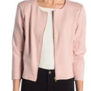 Philosophy Apparel Ponte Zip Cropped Jacket - M - Light Blush - NWT